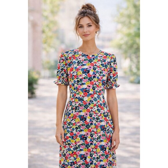 Boden Dresses & Skirts - BODEN Corinne Midi Tea Dress Pink Floral Dainty Cottagecore Classic Feminine 12